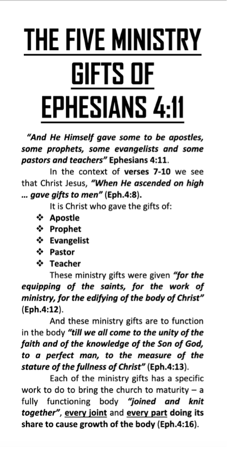 Ephesians 4 gifts